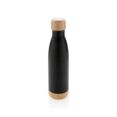 Logo trade promotional product photo of: Vacuum stainless steel bottle with bamboo lid and bottom