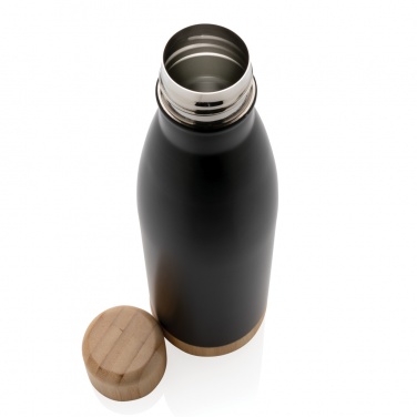 Logotrade promotional merchandise picture of: Vacuum stainless steel bottle with bamboo lid and bottom