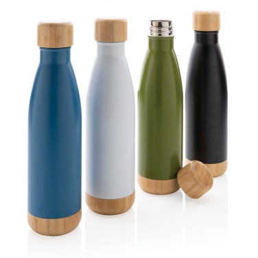 Logotrade business gift image of: Vacuum stainless steel bottle with bamboo lid and bottom