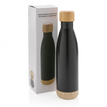 Logotrade promotional giveaway picture of: Vacuum stainless steel bottle with bamboo lid and bottom