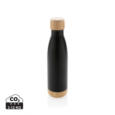 Logotrade promotional item image of: Vacuum stainless steel bottle with bamboo lid and bottom