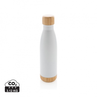 Logotrade promotional merchandise image of: Vacuum stainless steel bottle with bamboo lid and bottom