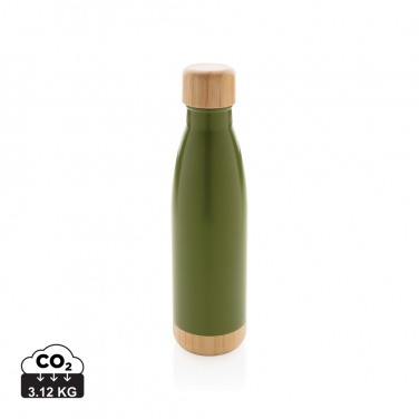 Logotrade corporate gift image of: Vacuum stainless steel bottle with bamboo lid and bottom