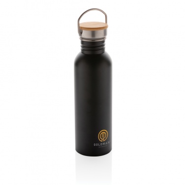 Logotrade advertising product picture of: Modern stainless steel bottle with bamboo lid