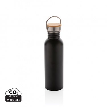 Logotrade promotional item picture of: Modern stainless steel bottle with bamboo lid