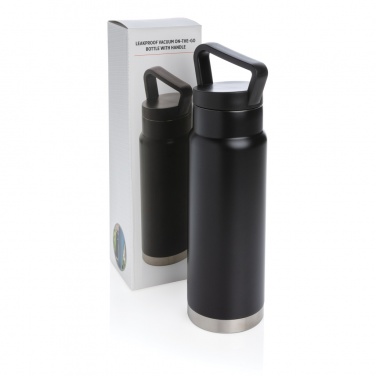 Logo trade advertising products image of: Leakproof vacuum on-the-go bottle with handle