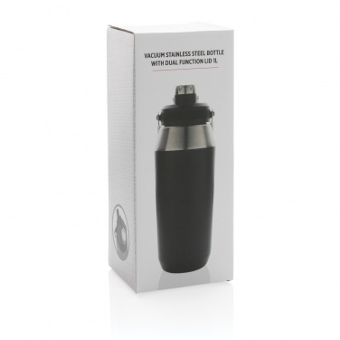 Logotrade advertising products photo of: Vacuum stainless steel dual function lid bottle 1L