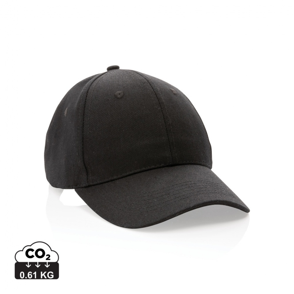 Logo trade promotional gifts picture of: Impact 6 panel 280gr Recycled cotton cap with AWARE™ tracer