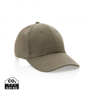 Logo trade promotional products image of: Impact 6 panel 280gr Recycled cotton cap with AWARE™ tracer