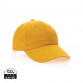 Impact 6 panel 190gr Recycled cotton cap with AWARE™ tracer, yellow