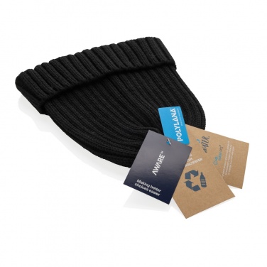 Logo trade promotional gifts picture of: Kennedi AWARE™ Polylana® beanie with large rib