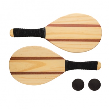 Logo trade business gift photo of: Wooden frescobol tennis set