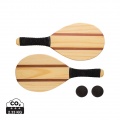 Wooden frescobol tennis set, brown