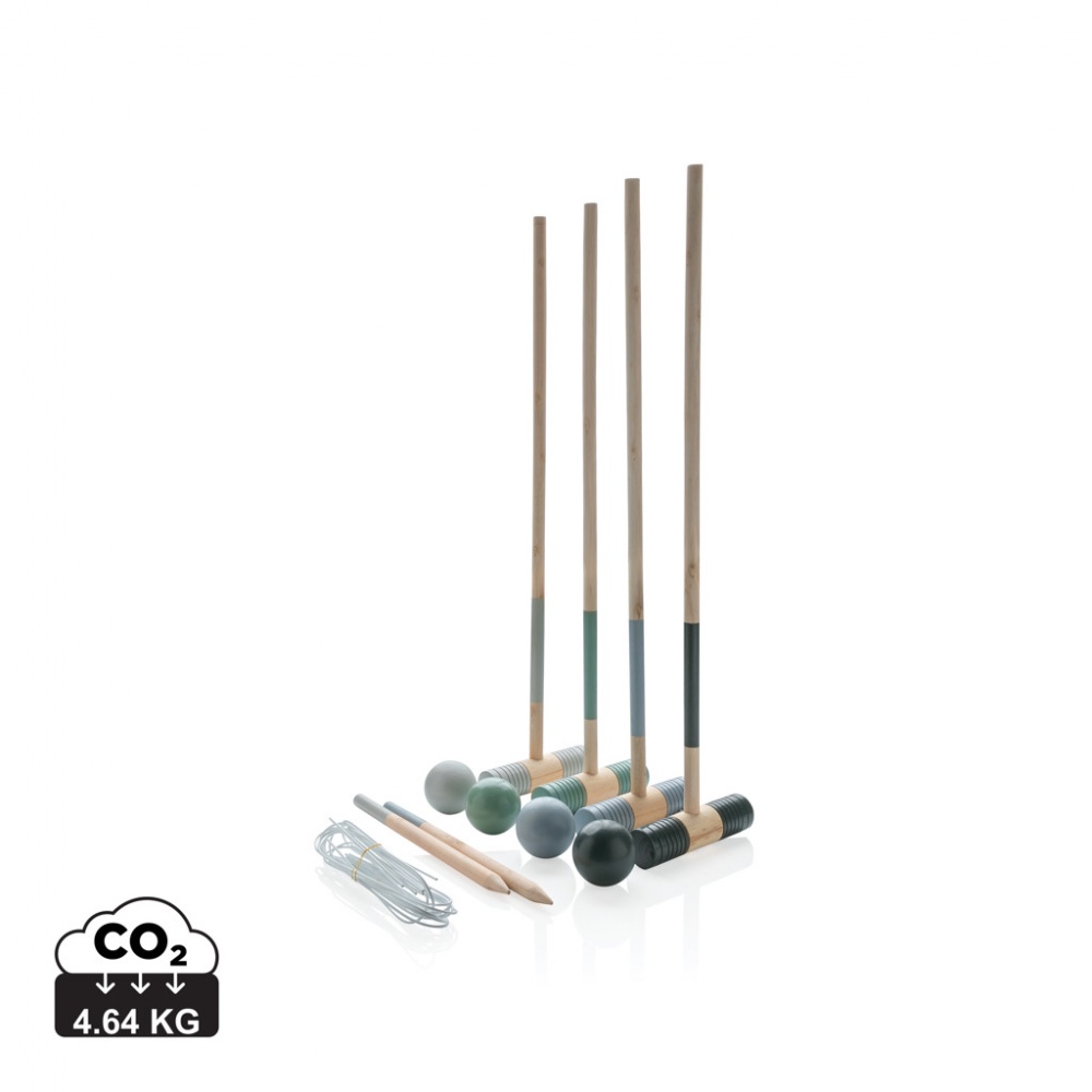 Logo trade promotional giveaways image of: Wooden croquet set