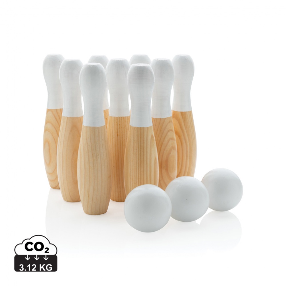 Logo trade promotional product photo of: Wooden skittles set