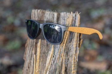 Logo trade promotional gift photo of: GRS recycled PC plastic sunglasses with cork