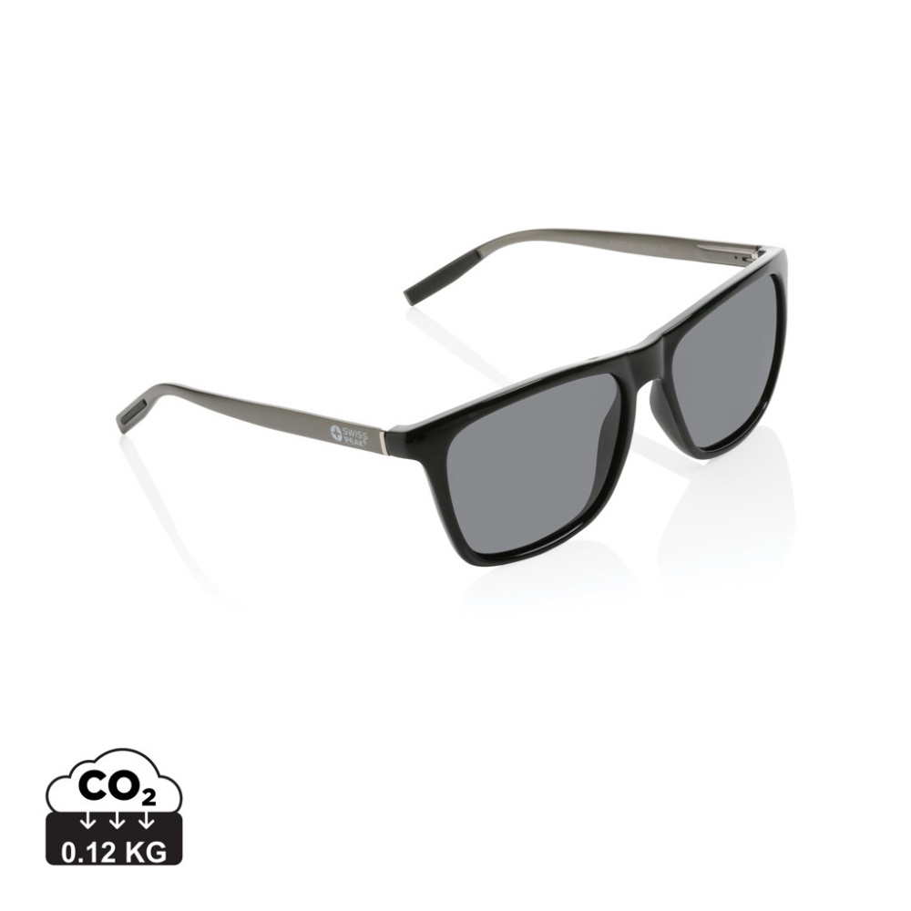 Logo trade promotional merchandise image of: Swiss Peak RCS rplastic polarised sunglasses