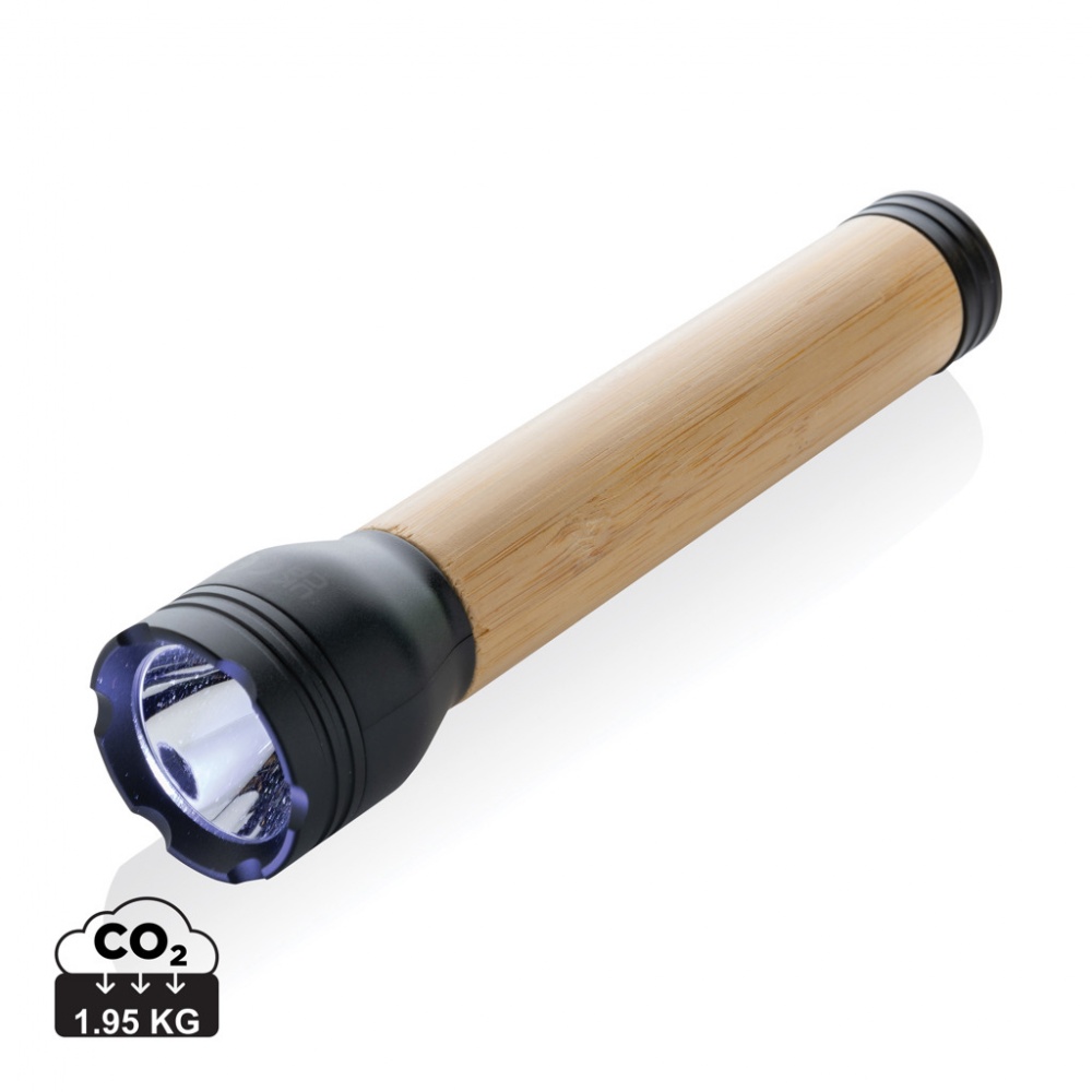 Logo trade corporate gifts picture of: Lucid 5W RCS certified recycled plastic & bamboo torch