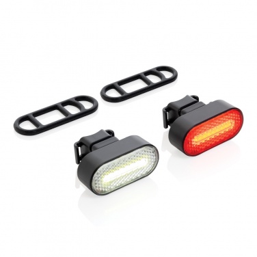 Logotrade promotional items photo of: Lumino RCS recycled plastic USB re-chargeable bike light set