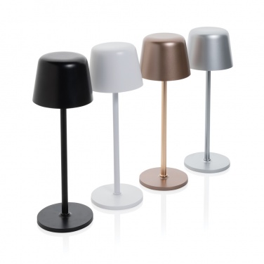 Logo trade promotional merchandise picture of: Zenic RCS recycled plastic USB re-chargable table lamp