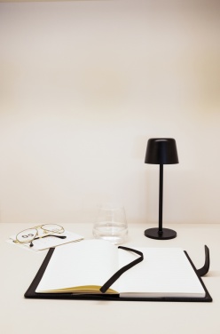 Logo trade promotional merchandise picture of: Zenic RCS recycled plastic USB re-chargable table lamp