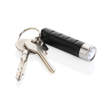 Logo trade promotional giveaways image of: Globix RCS recycled plastic USB re-chargeable keychain torch