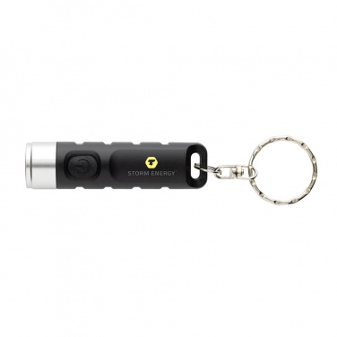 Logo trade promotional giveaways picture of: Globix RCS recycled plastic USB re-chargeable keychain torch