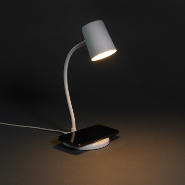 Logotrade advertising product image of: Zenara RCS recycled plastic and cork 15W wireless desk lamp