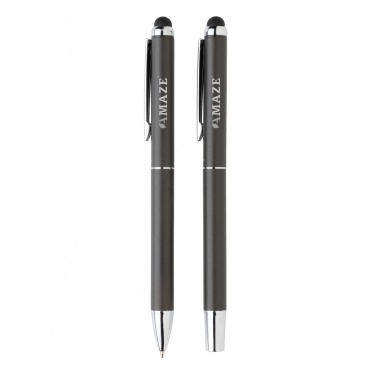 Logo trade corporate gifts image of: Swiss Peak deluxe pen set in PU pouch