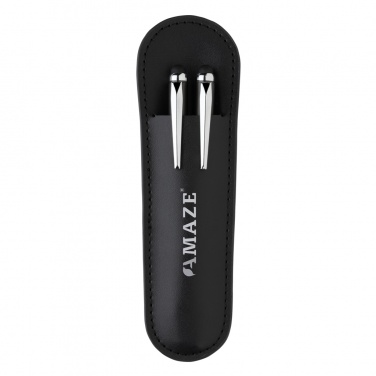 Logo trade advertising product photo of: Swiss Peak deluxe pen set in PU pouch