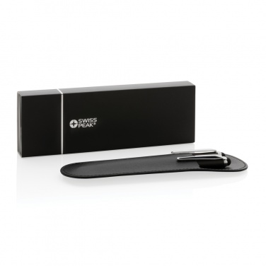 Logo trade corporate gift photo of: Swiss Peak deluxe pen set in PU pouch