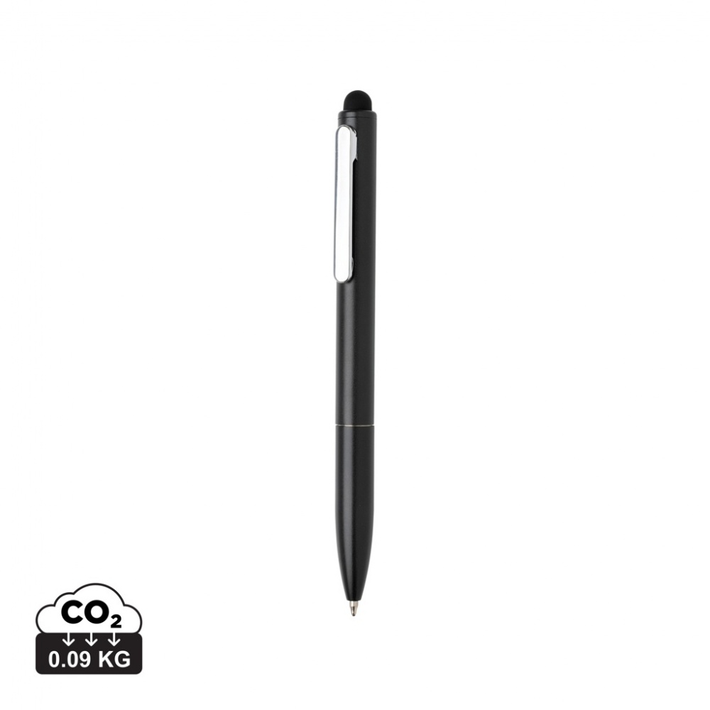 Logotrade promotional product image of: Kymi RCS certified recycled aluminium pen with stylus