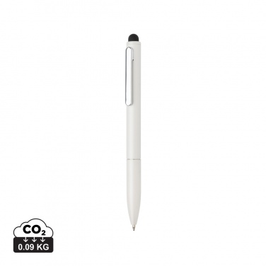 Logotrade promotional item image of: Kymi RCS certified recycled aluminium pen with stylus