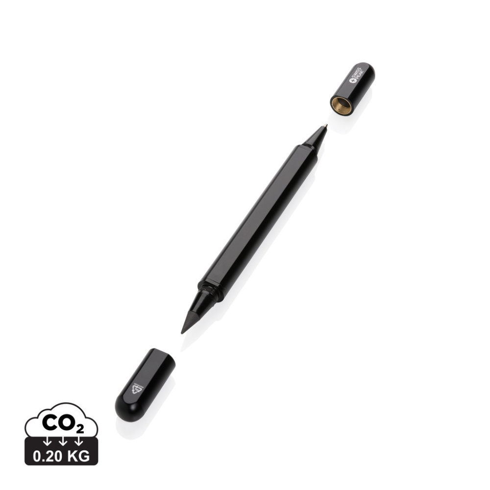 Logo trade promotional merchandise photo of: Swiss Peak Storm RCS recycled aluminum dual tip pen