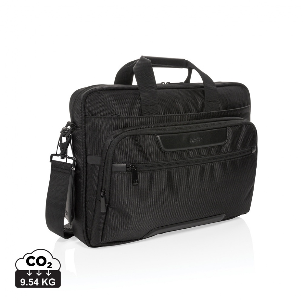 Logo trade corporate gift photo of: Swiss Peak RPET Voyager RFID 15.6" laptop bag