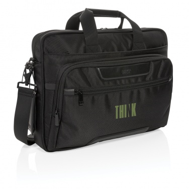 Logotrade promotional product picture of: Swiss Peak RPET Voyager RFID 15.6" laptop bag