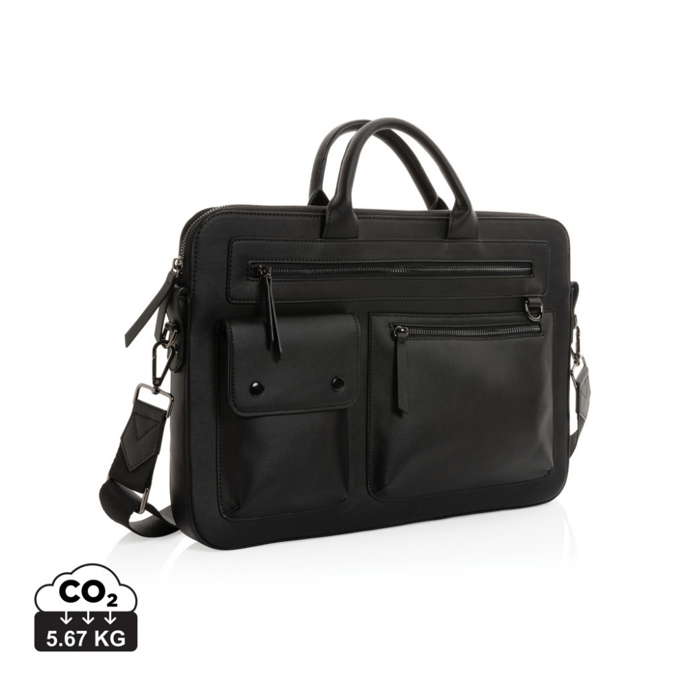 Logo trade corporate gift photo of: Swiss Peak GRS recycled PU 14 inch laptop bag