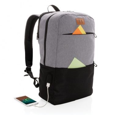 Logo trade promotional gifts picture of: Modern 15.6" USB & RFID laptop backpack PVC free