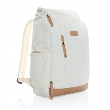 Logotrade promotional giveaway image of: Impact AWARE™ 16 oz. recycled canvas 15" laptop backpack