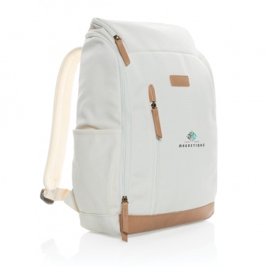 Logotrade promotional merchandise picture of: Impact AWARE™ 16 oz. recycled canvas 15" laptop backpack