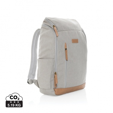 Logotrade advertising product image of: Impact AWARE™ 16 oz. recycled canvas 15" laptop backpack