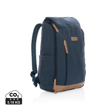 Logotrade advertising products photo of: Impact AWARE™ 16 oz. recycled canvas 15" laptop backpack