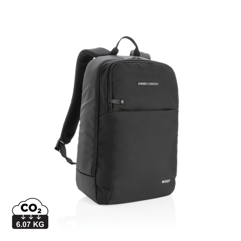 Logotrade promotional gift image of: Swiss Peak laptop backpack with UV-C steriliser pocket