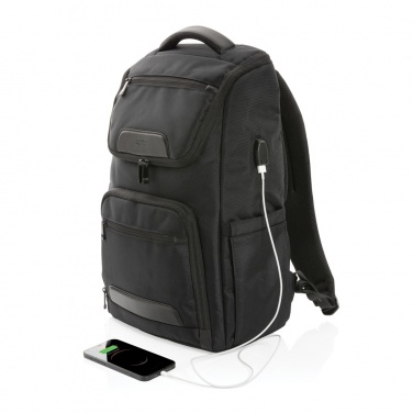 Logo trade advertising product photo of: Swiss Peak AWARE™ RPET Voyager 15.6" laptop backpack