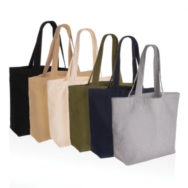 Logo trade promotional merchandise photo of: Impact Aware™ 240 gsm rcanvas shopper w/pocket undyed