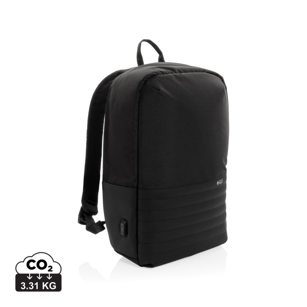 Logo trade promotional items image of: Swiss Peak AWARE™ RFID anti-theft 15.6'' laptop backpack