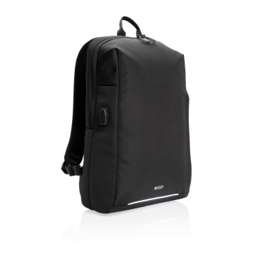 Logotrade corporate gift picture of: Swiss Peak AWARE™ RFID and USB A laptop backpack