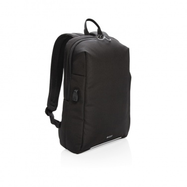 Logo trade corporate gifts image of: Swiss Peak AWARE™ RFID and USB A laptop backpack