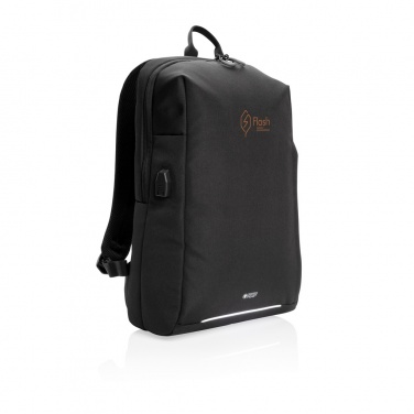 Logotrade advertising products photo of: Swiss Peak AWARE™ RFID and USB A laptop backpack