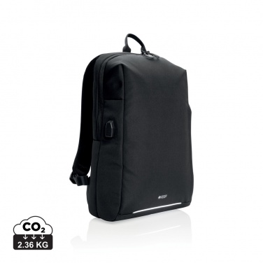 Logotrade promotional product picture of: Swiss Peak AWARE™ RFID and USB A laptop backpack